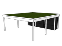 Modernes Gründach-Carport KLARE LINIE mit Abstellraum (Doppelcarport) - FREESE Holz 