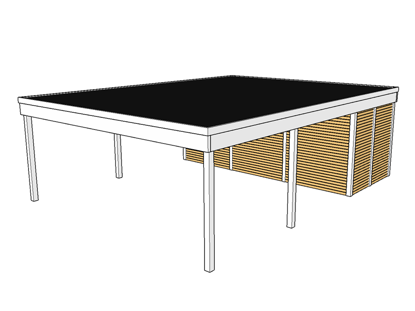 Modernes Doppelcarport KLARE LINIE mit Abstellraum - FREESE Holz 