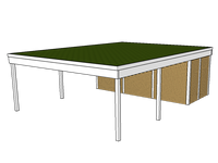 Modernes Gründach-Carport KLARE LINIE mit Abstellraum (Doppelcarport) - FREESE Holz 