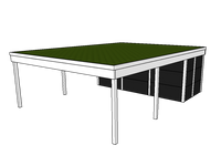 Modernes Gründach-Carport KLARE LINIE mit Abstellraum (Doppelcarport) - FREESE Holz 