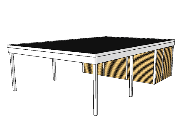 Modernes Doppelcarport KLARE LINIE mit Abstellraum - FREESE Holz 