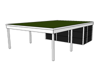 Modernes Gründach-Carport KLARE LINIE mit Abstellraum (Doppelcarport) - FREESE Holz 