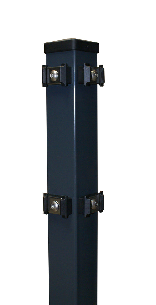 Eckpfosten für Doppelstabmattenzaun, verzinkt mit Zubehör