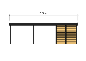Modernes Einzelcarport KLARE LINIE mit Abstellraum - FREESE Holz 