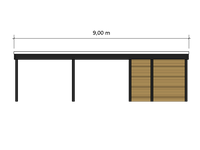 Modernes Gründach-Carport KLARE LINIE mit Abstellraum (Einzelcarport) - FREESE Holz 