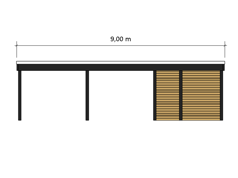 Modernes Gründach-Carport KLARE LINIE mit Abstellraum (Einzelcarport) - FREESE Holz 