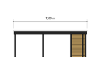 Modernes Gründach-Carport KLARE LINIE mit Abstellraum (Einzelcarport) - FREESE Holz 