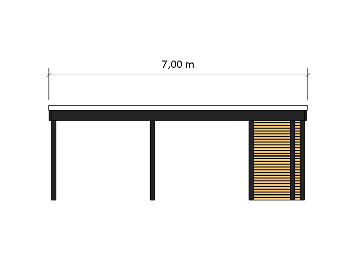 Modernes Gründach-Carport KLARE LINIE mit Abstellraum (Einzelcarport) - FREESE Holz 