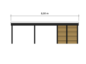 Modernes Gründach-Carport KLARE LINIE mit Abstellraum (Einzelcarport) - FREESE Holz 