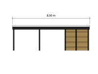 Modernes Gründach-Carport KLARE LINIE mit Abstellraum (Einzelcarport) - FREESE Holz 