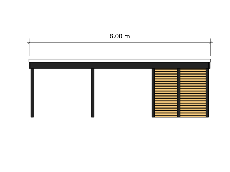 Modernes Gründach-Carport KLARE LINIE mit Abstellraum (Einzelcarport) - FREESE Holz 