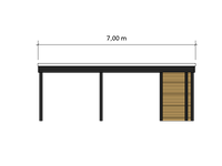 Modernes Doppelcarport KLARE LINIE mit Abstellraum - FREESE Holz 