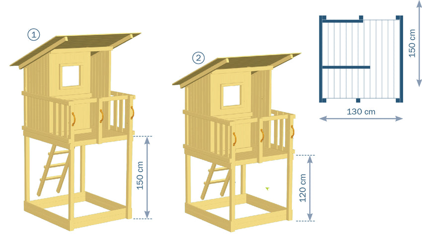 BLUE RABBIT Spielturm Beach Hut - FREESE Holz 