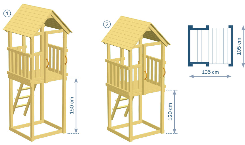 BLUE RABBIT Spielturm Kiosk - FREESE Holz 