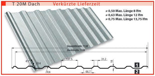 Trapezbleche Stahltrapezprofile Trapezprofile T20M - FREESE Holz 