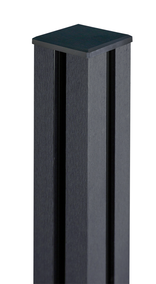 WPC-Tor-Steckzaunpfosten (speziell stahlverstärkt) für GroJa WPC-Steckzaun aus WPC/BPC